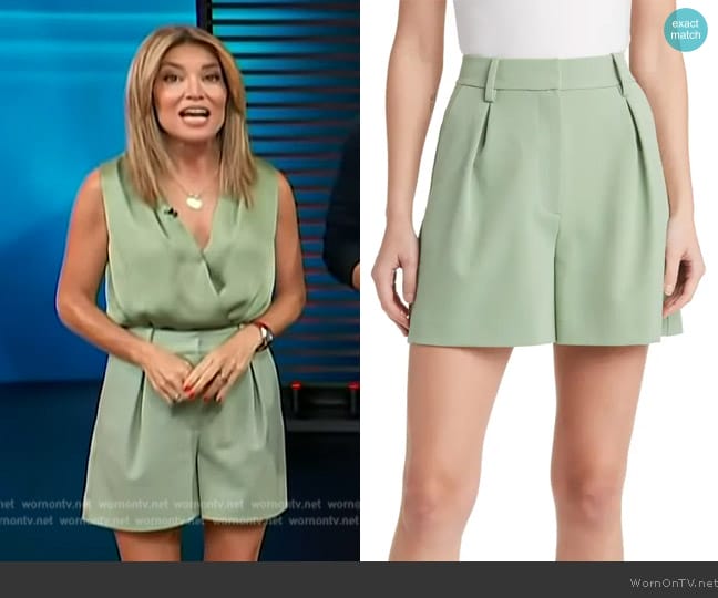 Favorite Daughter The Favorite High-Rise Wide-Leg Shorts worn by Kit Hoover on Access Hollywood