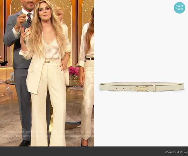 Fendi Logo Belt worn by Drew Barrymore on The Drew Barrymore Show