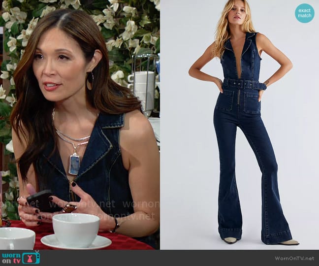 Show Me Your Mumu Jacksonville Jumpsuit worn by Penelope Poppy Nozawa (Romy Park) on The Bold and the Beautiful