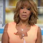 Gayle’s coral zig zag trim dress on CBS Mornings