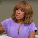 Gayle King’s purple split-neck dress on CBS Mornings