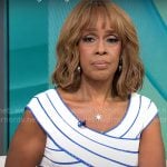 Gayle King’s blue and white striped top on CBS This Morning