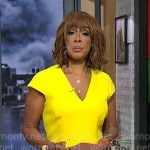 Gayle King’s yellow v-neck dress on CBS Mornings