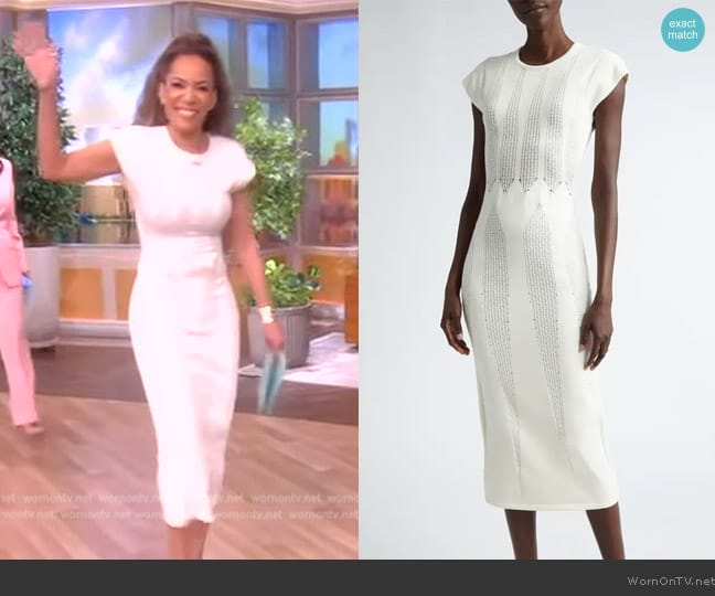 Giambattista Valli Mixed Stitch Midi Sweater Dress worn by Sunny Hostin on The View