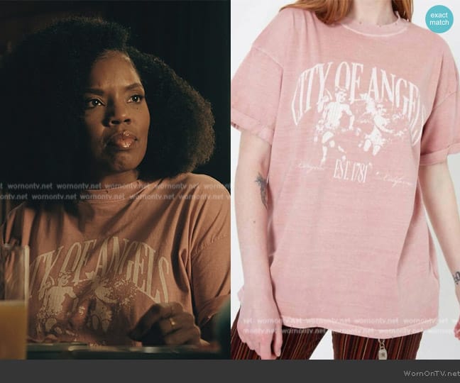 Nina’s pink city of angels graphic tee on The Chi