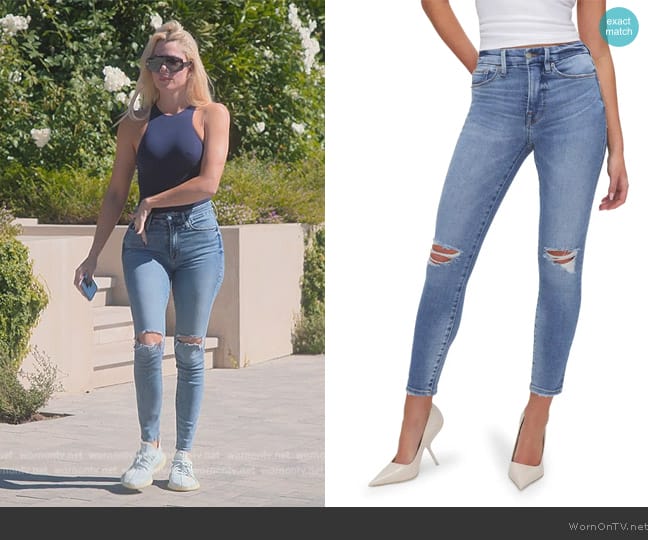 Good American Good Legs Ripped Ankle Skinny Jeans worn by Khloe Kardashian (Khloe Kardashian) on The Kardashians