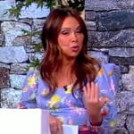 Gretta Monahan’s blue floral print top on The View