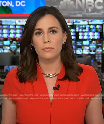 Hallie Jackson’s red zip front dress on Today