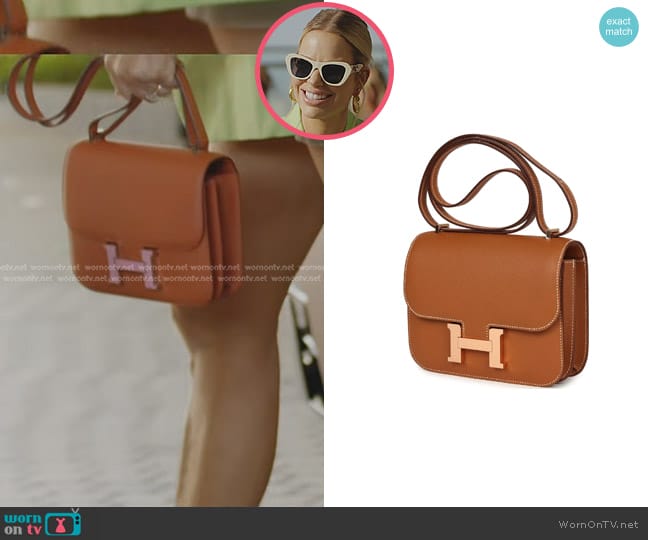 Hermes Constance 18 Gold Epsom Rose Gold Hardware worn by Caroline Stanbury (Caroline Stanbury) on The Real Housewives of Dubai