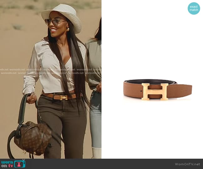 Hermes Constance Reversible Belt Leather worn by Caroline Brooks (Caroline Brooks) on The Real Housewives of Dubai