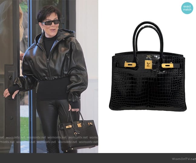 WornOnTV: Kris’s black leather cropped jacket on The Kardashians | Kris ...