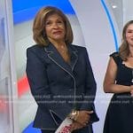 Hoda’s contrast trim denim blazer and pant suit on Today