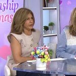 Hoda’s beige butterfly embroidered platform sandals on Today