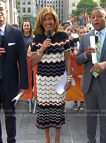 Hoda’s swirl pointelle knit dress on Today