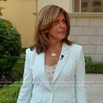 Hoda’s light blue embellished blazer and pants on Today