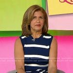 Hoda’s navy striped sleeveless dress on Today