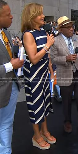 Hoda’s orange leather wedge sandals on Today