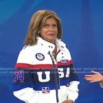 Hoda’s colorblock USA jacket on Today