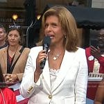 Hoda’s white blazer with gold buttons on Today