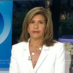 Hoda’s white ruched sleeve blazer on Today