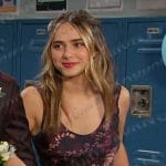 Holly’s purple floral sleeveless dress on Days of our Lives