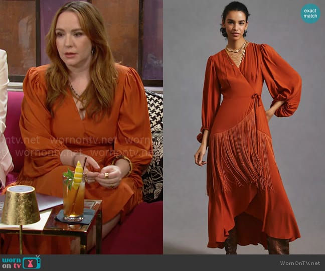 Hutch Fringe Wrap Dress worn by Mariah Copeland (Camryn Grimes) on The Young and the Restless