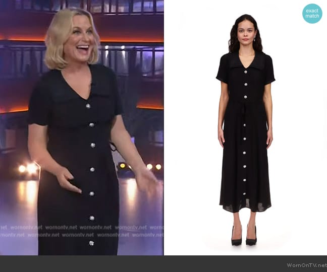 HVN Marina Button Down Dress worn by Amy Poehler on The Kelly Clarkson Show