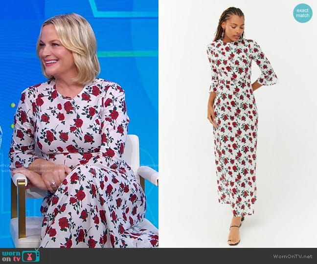 HVN Voile Long Ashley Dress in Garden Rose worn by Amy Poehler on Good Morning America