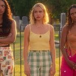 Imogen’s yellow keyhole top and green checked pants on Pretty Little Liars Original Sin