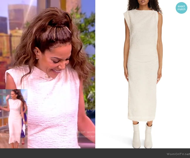 Isabel Marant Franzy Gathered Sleeveless Midi Dress worn by Sunny Hostin on The View