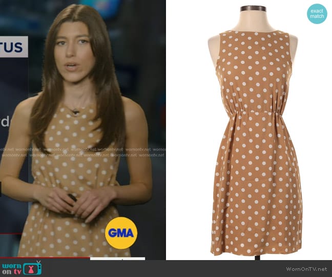 J. Crew Polka Dot Sleeveless Dress worn by Lindsay Tuchman on Good Morning America