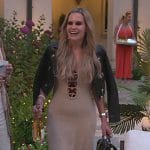 Jackie’s beige ring cutout dress on The Real Housewives of New Jersey