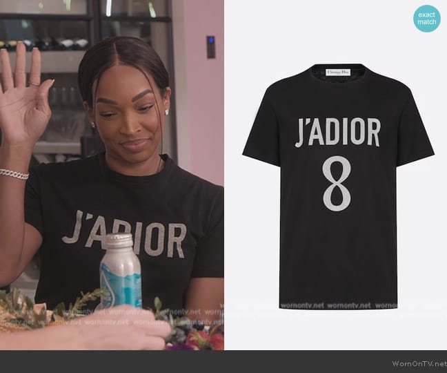 Dior J'Adior 8 T-Shirt worn by Malika Haqq (Malika Haqq) on The Kardashians