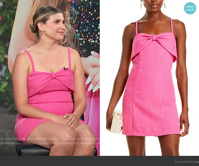 Aqua Textured Bow Front Dress worn by Janet Caperna on E! News