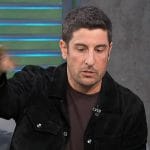 Jason Biggs’s black jacket on Access Hollywood