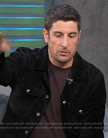 Jason Biggs's black jacket on Access Hollywood