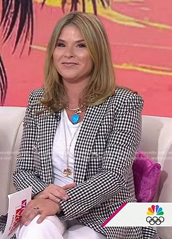 Jenna's black gingham check blazer on Today