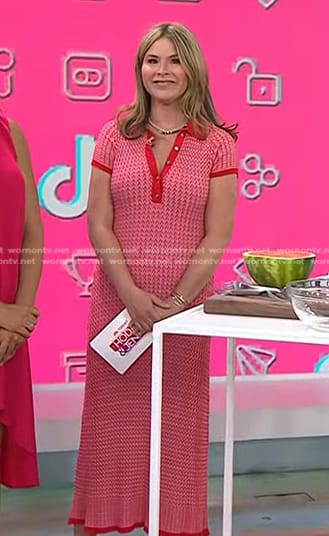 Jenna’s red knit polo dress on Today