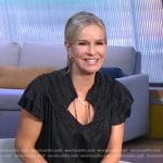 Jennifer’s black pleated tie neck top on Good Morning America