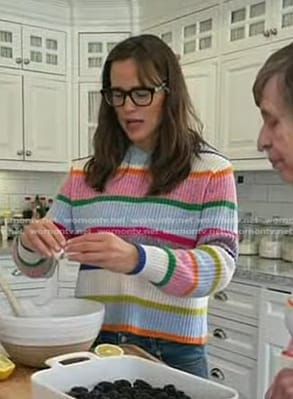 Jennifer Garner's multicolor striped sweater on Today