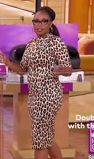 Jennifer's leopard print dress on The Jennifer Hudson Show