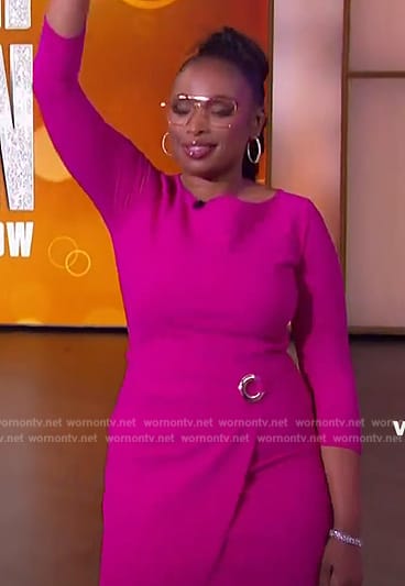 Jennifer's pink ring detail dress on The Jennifer Hudson Show