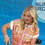 Jennifer Jolly’s orange printed knit top on Today