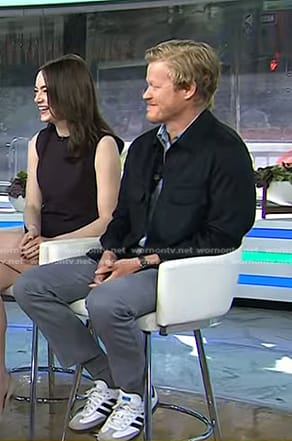 Jesse Plemons's navy shirt and sneakers on Today