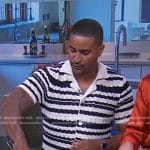 Joseph Johnson’s striped pointelle shirt on Good Morning America