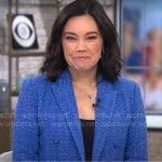 Jo Ling Kent’s blue tweed blazer on CBS Mornings