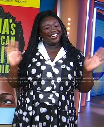 Jocelyn Bioh's black polka dot dress on Good Morning America