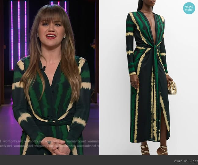 Johanna Ortiz Mito De Selva Ankle Dress worn by Kelly Clarkson on The Kelly Clarkson Show