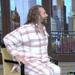 Jonathan van Ness’s check jacket and pants on Live with Kelly and Mark