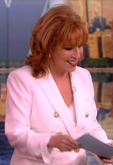 Joy's white double breasted blazer on The View